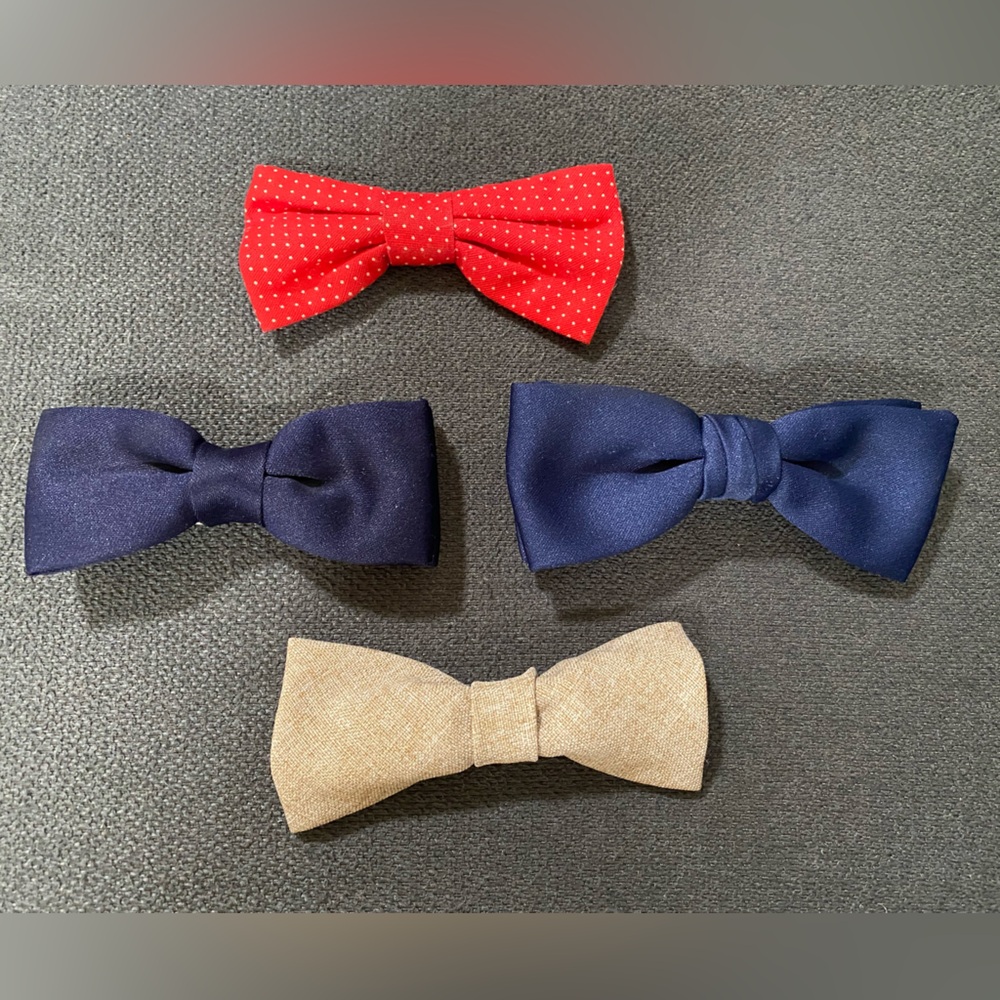 ⭐️Vintage 1970s Clip Men's Bow Ties Royal Rust Resistant (3)& Ormond (1)Lot of 4